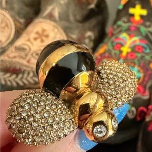 KATE SPADE ♠️ 👑🐝Queen Bee Gold and Black with Crystal sparkling accents Bee Ring